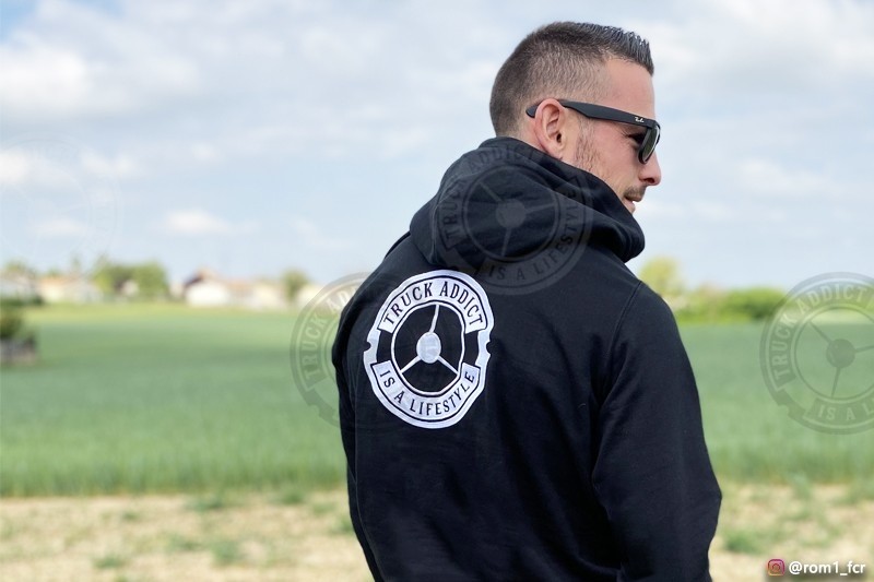 Sweat Homme Noir brodé Blanc Sweat Homme Noir brodé Blanc