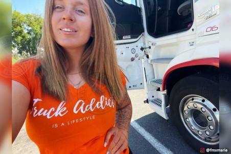 T-shirt Femme Modern Trucker - Orange